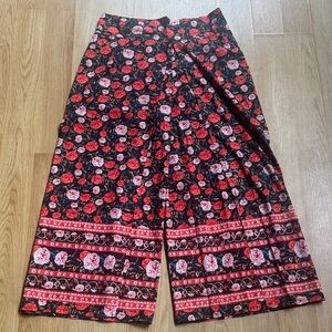 Women’s Size Large X-Large L XL Floral Wide-Leg Pants lightweight palazzo